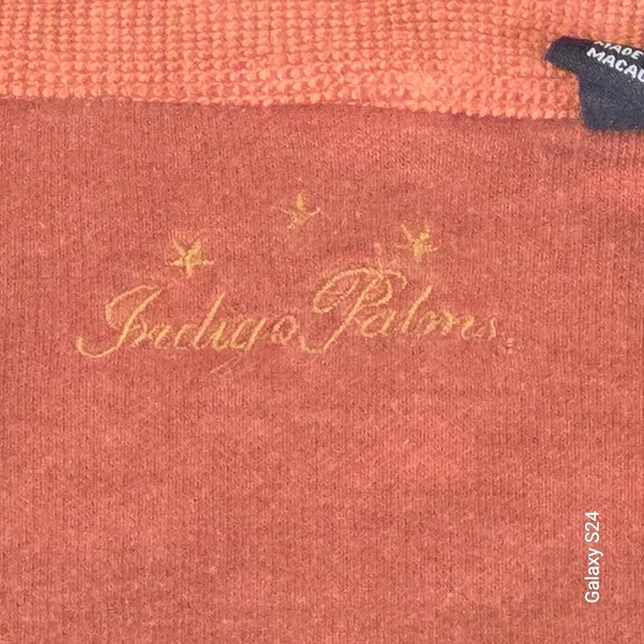 Indigo Palms Mens Quarter Zip Pullover Coral Orange Sweater - Picture 1 of 5